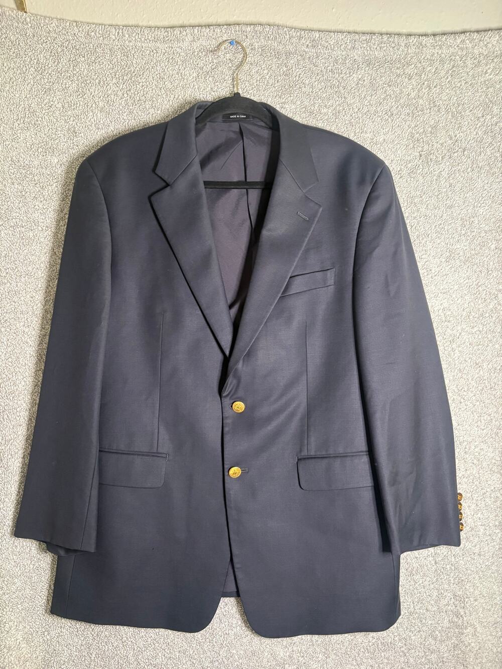 Lauren Ralph Lauren 42R Wool Navy Blazer Gold Buttons Preppy